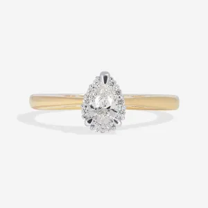 LINCOLN | Pear Halo Diamond Set in 18ct Gold 0.36ct