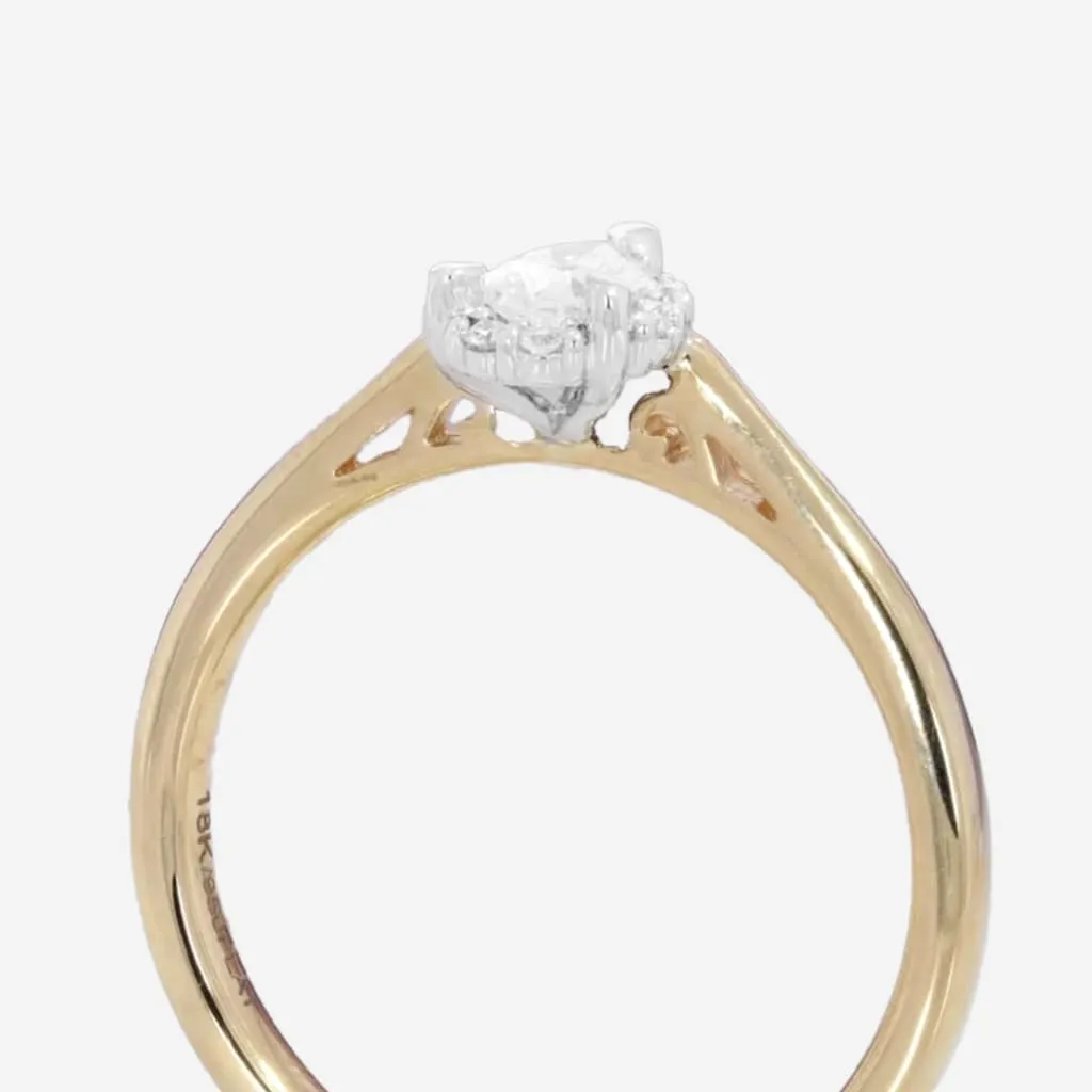 LINCOLN | Pear Halo Diamond Set in 18ct Gold 0.36ct