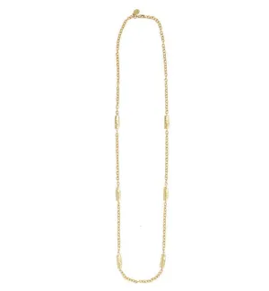 Long Bamboo and Chain Necklace
