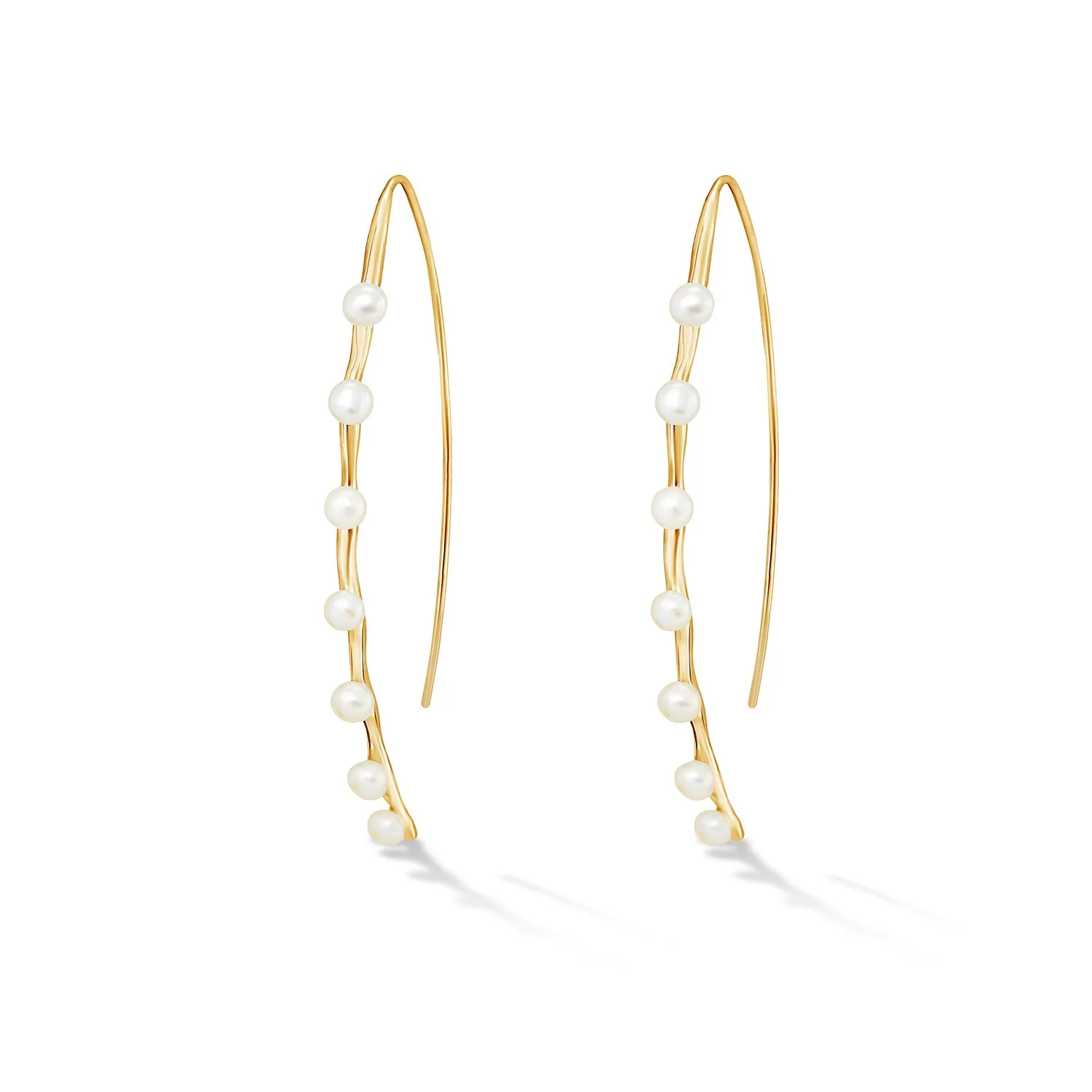 Long Waterfall Pearl Drop Earrings
