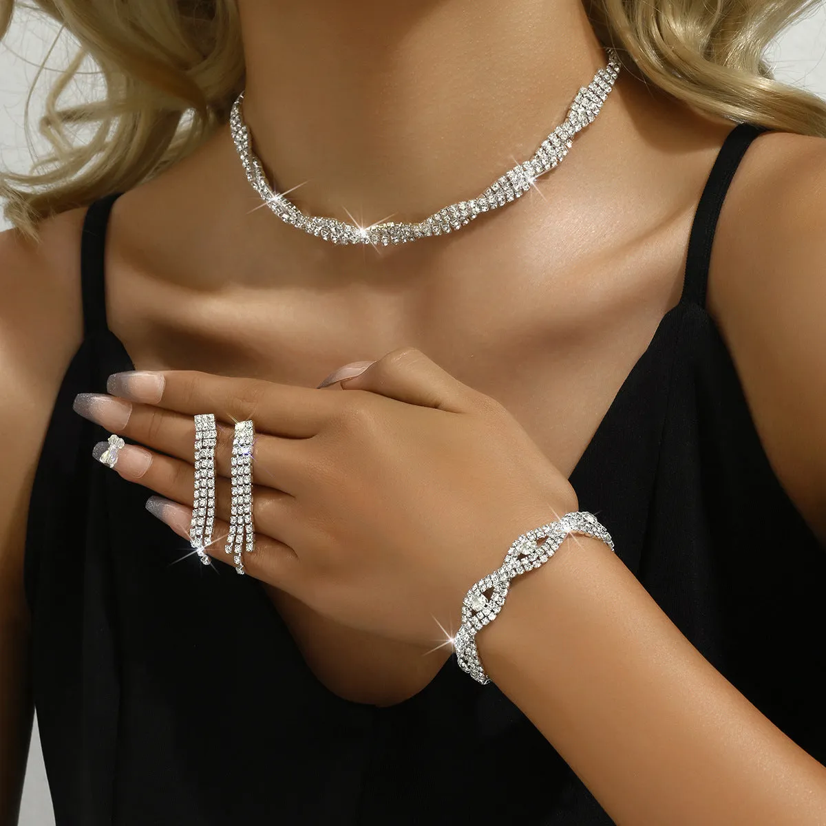 Loookus - Black Friday Limited Set - Sparkling Crystal Jewelry Trio