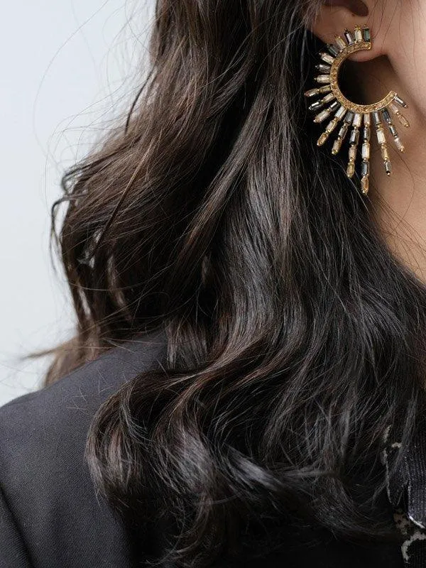 Loookus - Contrast Color Zircon Earrings Accessories