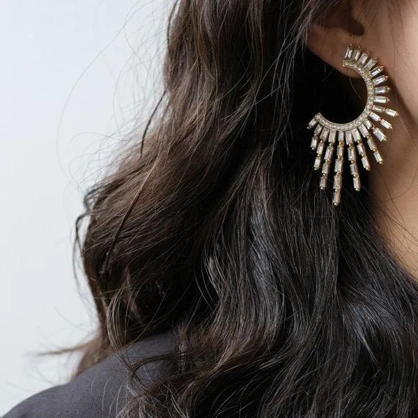 Loookus - Contrast Color Zircon Earrings Accessories