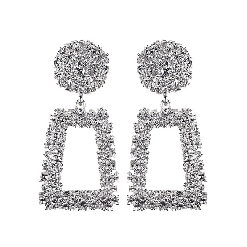 Loookus - Geometric Shape Alloy Earrings