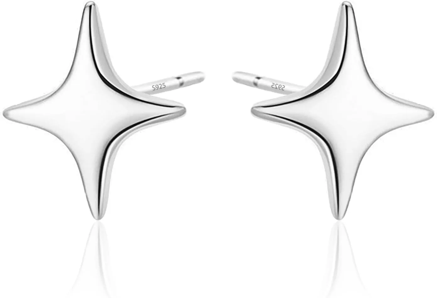 Loookus - Gold Plated Sterling Silver Post Star Earrings