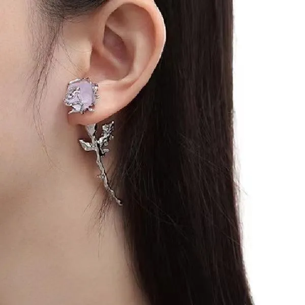 Loookus - Original Purple Rose Earrings