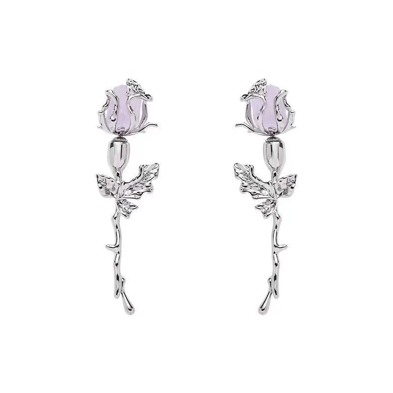 Loookus - Original Purple Rose Earrings