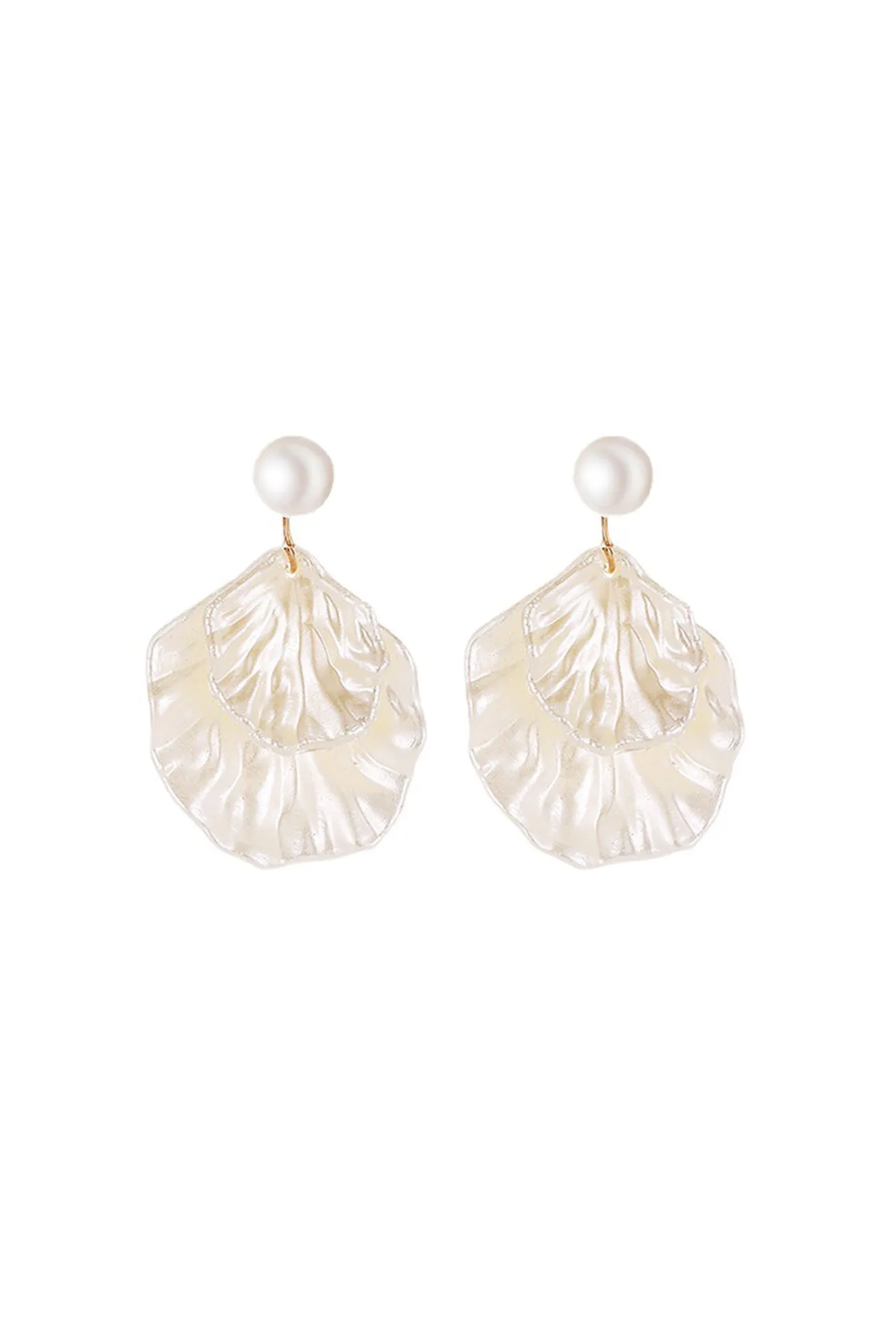 Loookus - Pearl Resin Shell Earrings