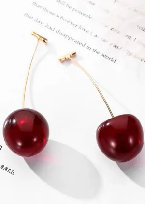 Loookus - Red Cherry Drop Earrings