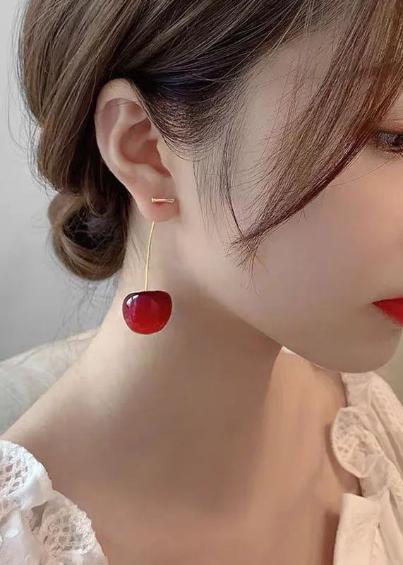 Loookus - Red Cherry Drop Earrings