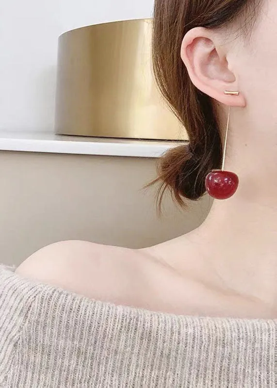 Loookus - Red Cherry Drop Earrings