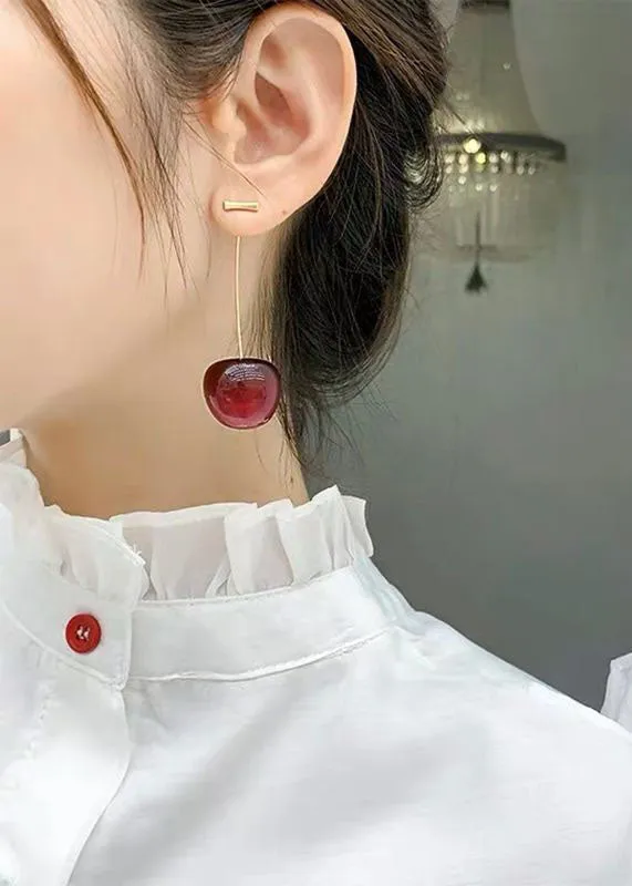 Loookus - Red Cherry Drop Earrings