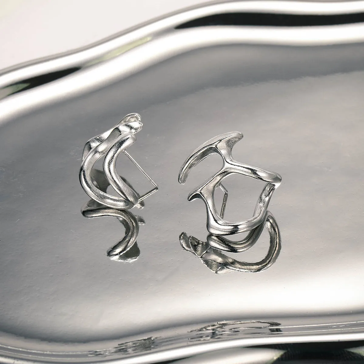 Loookus - Silver Cool Hollow Earrings