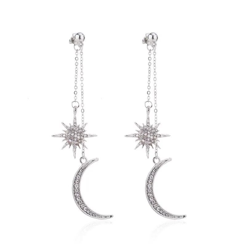 Loookus - Star Moon Diamond Earrings