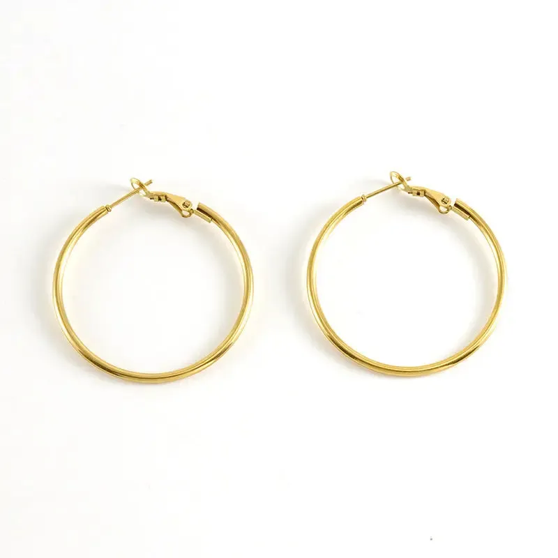 LOVCIA Elegant 18K Gold Plated Titanium & Stainless Steel Geometric Earrings for Women
