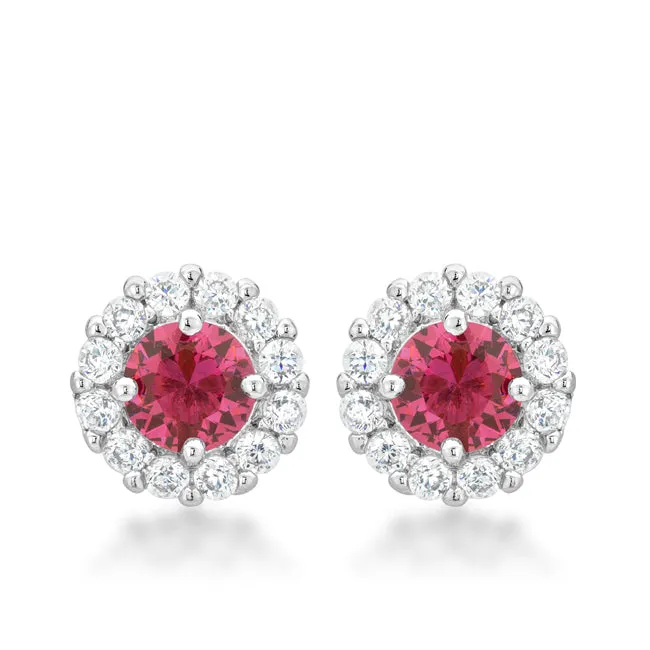 LOVCIA Elegant Pink Bella Bridal Earrings