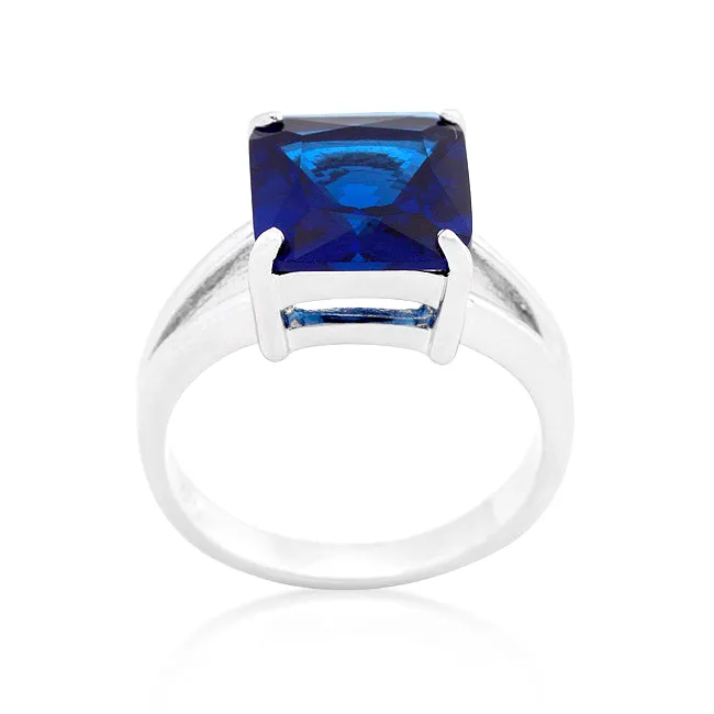 LOVCIA Elegant Sapphire Cubic Zirconia Gypsy Ring