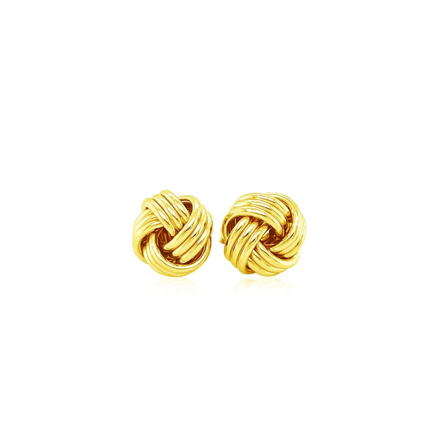 LOVCIA Luxury Elegant 14k Yellow Gold Love Knot Earrings