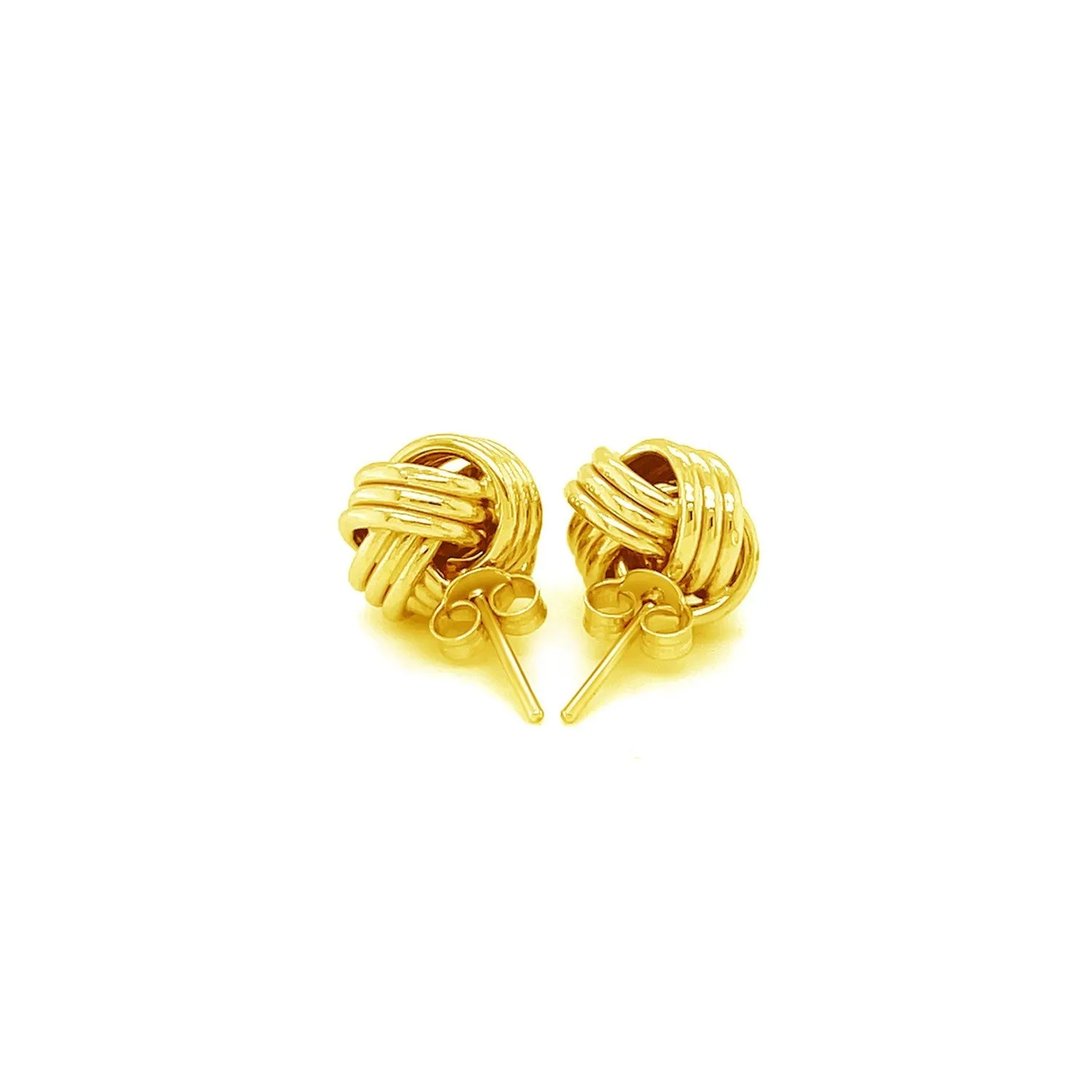 LOVCIA Luxury Elegant 14k Yellow Gold Love Knot Earrings
