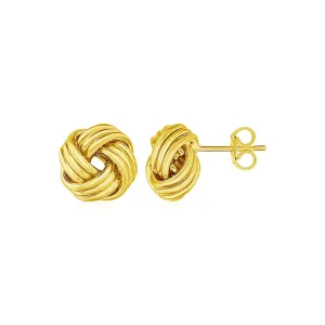 LOVCIA Luxury Elegant 14k Yellow Gold Love Knot Earrings
