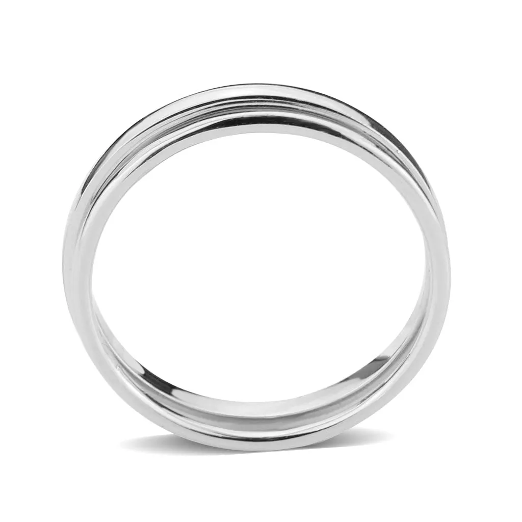 LOVCIA Rhodium-Plated Brass Ring for Women - Stone-Free Design