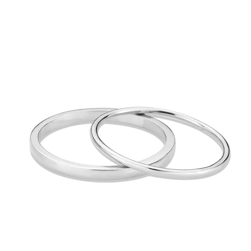 LOVCIA Rhodium-Plated Brass Ring for Women - Stone-Free Design