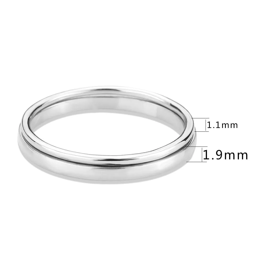 LOVCIA Rhodium-Plated Brass Ring for Women - Stone-Free Design
