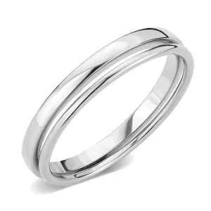 LOVCIA Rhodium-Plated Brass Ring for Women - Stone-Free Design
