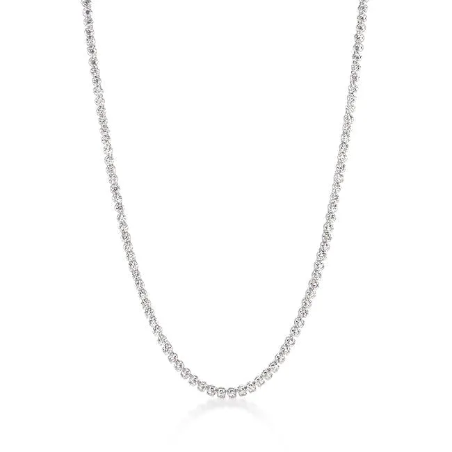 LOVCIA Stylish Rhodium-Plated Cubic Zirconia Necklace