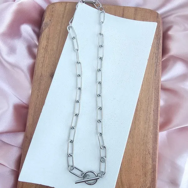 Luxe Silver Chunky Paper Clip Chain - 18"