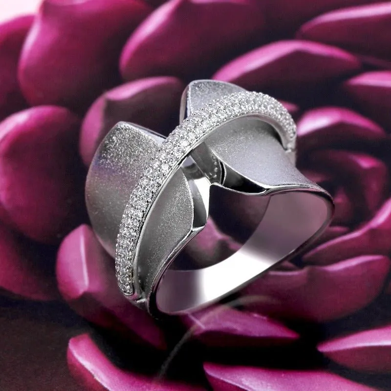 Luxury Bold Sapphire Engagement Ring Women Party Jewelry