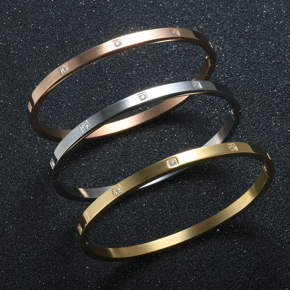 Luxury Crystal Love Bangles Cubic Zirconia Bracelets
