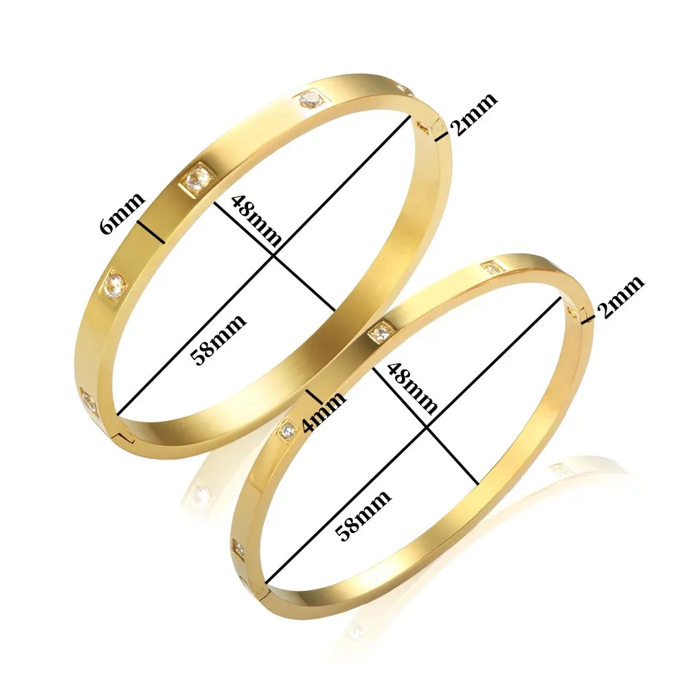 Luxury Crystal Love Bangles Cubic Zirconia Bracelets