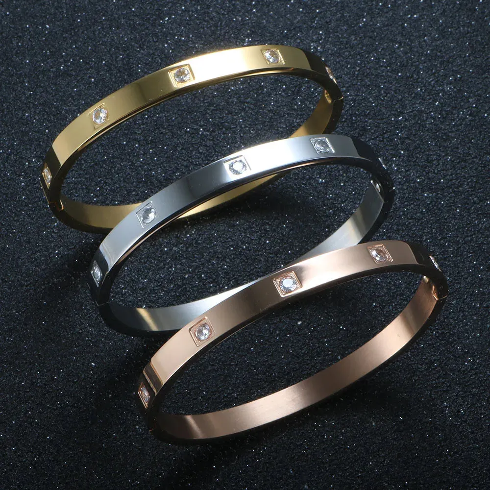 Luxury Crystal Love Bangles Cubic Zirconia Bracelets
