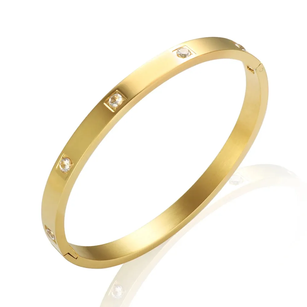 Luxury Crystal Love Bangles Cubic Zirconia Bracelets