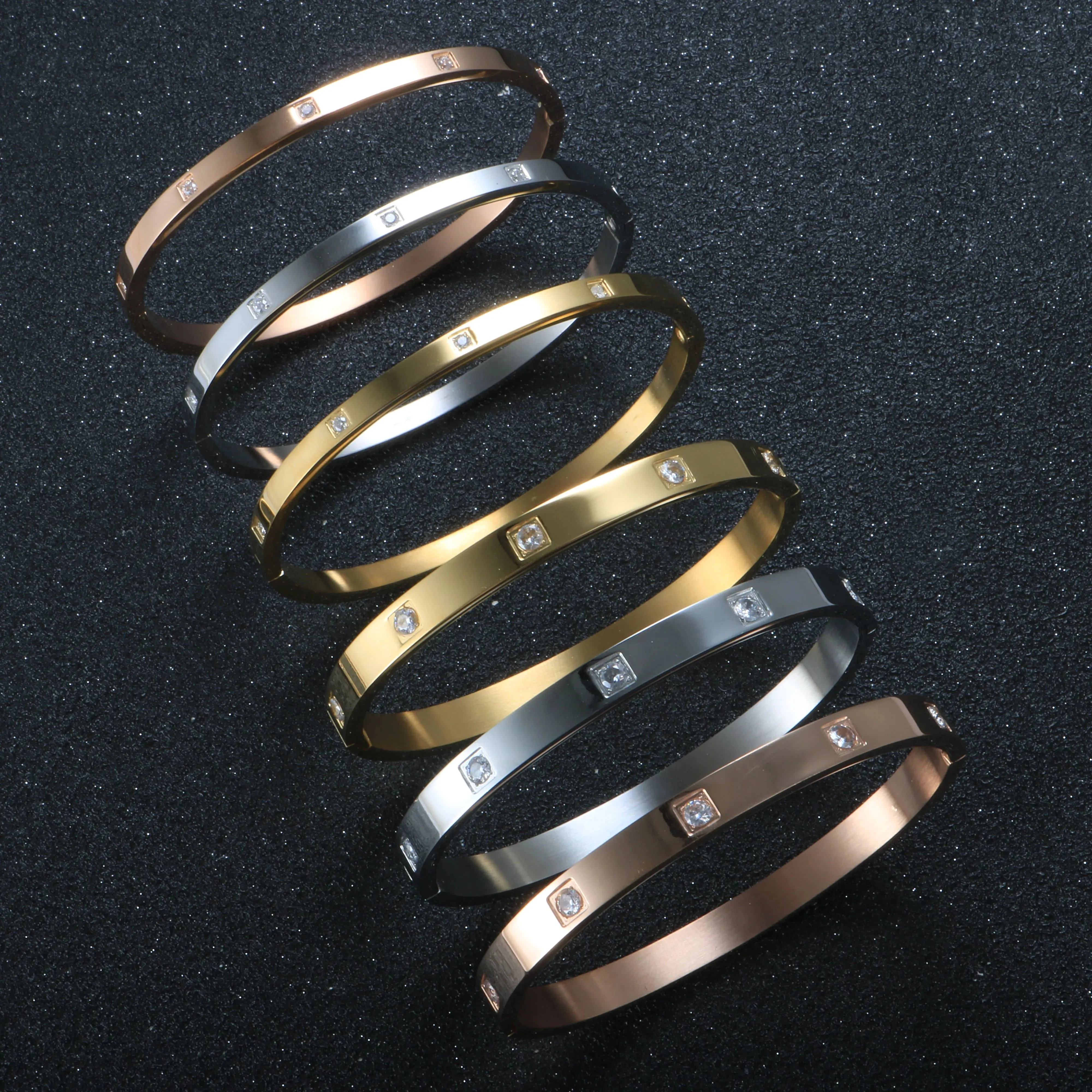 Luxury Crystal Love Bangles Cubic Zirconia Bracelets