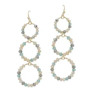 Lydia Light Multi Crystal Triple Drop Earrings