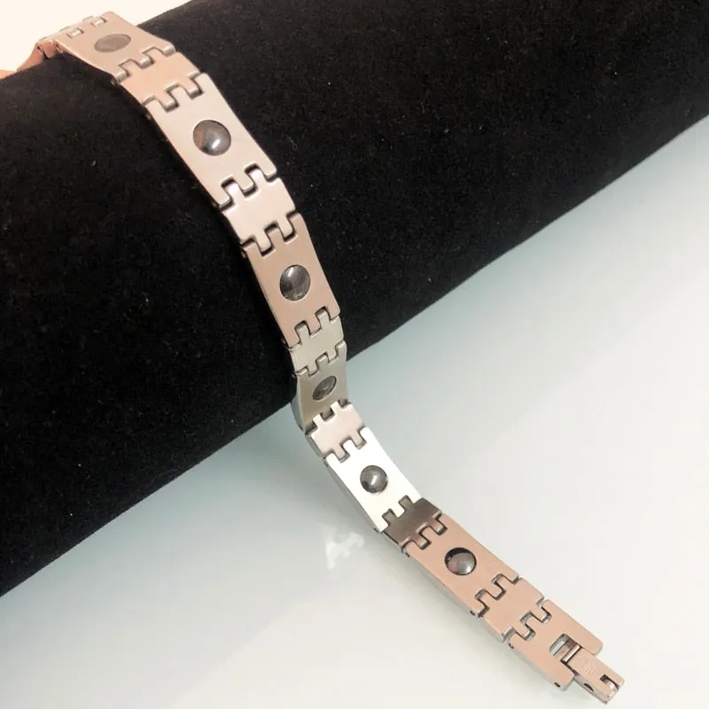 Magnetic Therapy Bracelet for Men 10MM Stainless Steel Chain Link