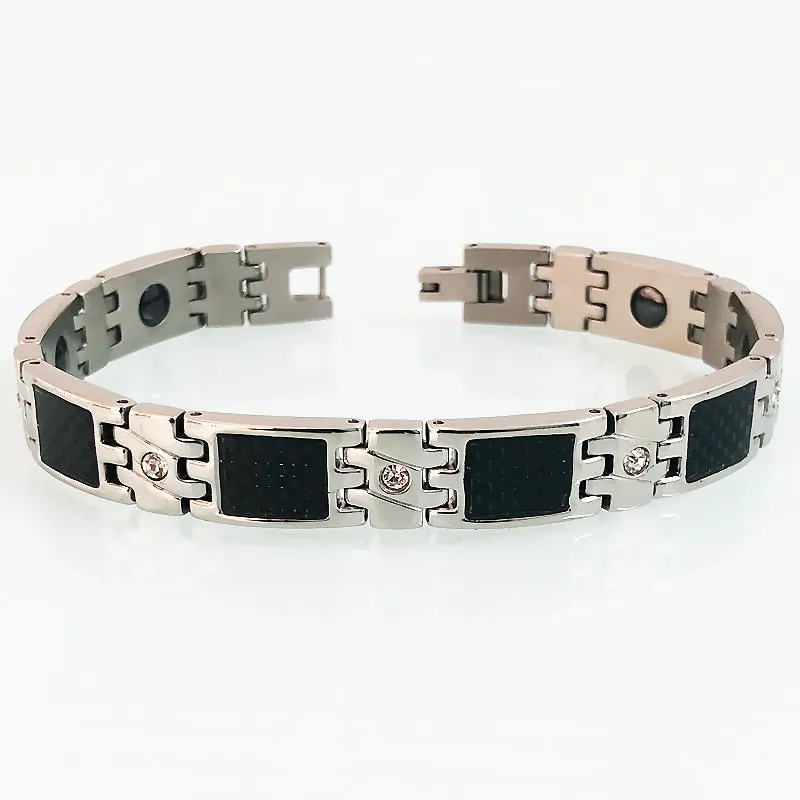 Magnetic Therapy Bracelet for Men 10MM Stainless Steel Chain Link