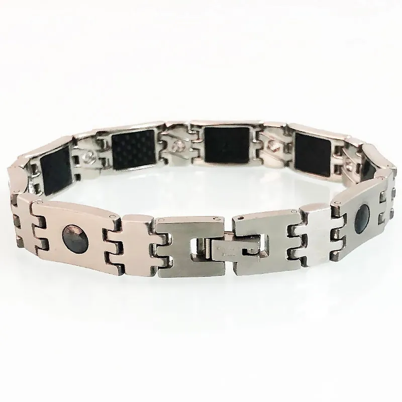 Magnetic Therapy Bracelet for Men 10MM Stainless Steel Chain Link