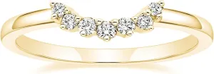 Mameloly Wedding Bands for Women Round Cut CZ Cubic Zirconia Curved Stackable Engagement Rings for Her Size 4-12