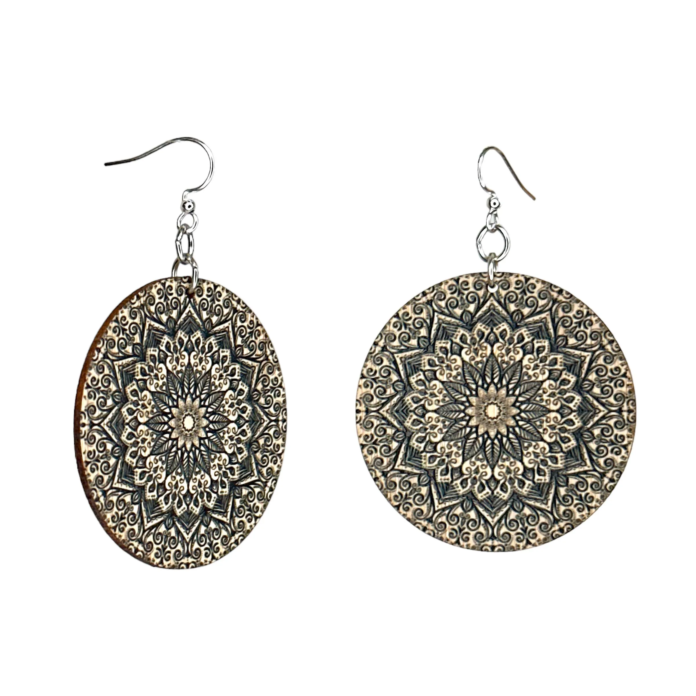 Mandala Bamboo Earrings
