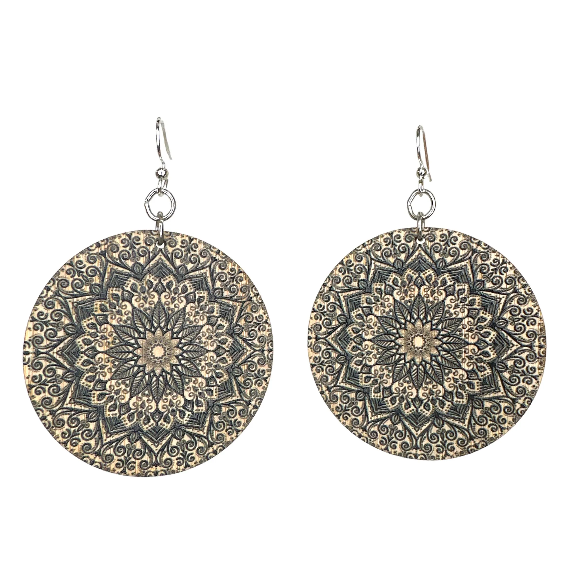 Mandala Bamboo Earrings