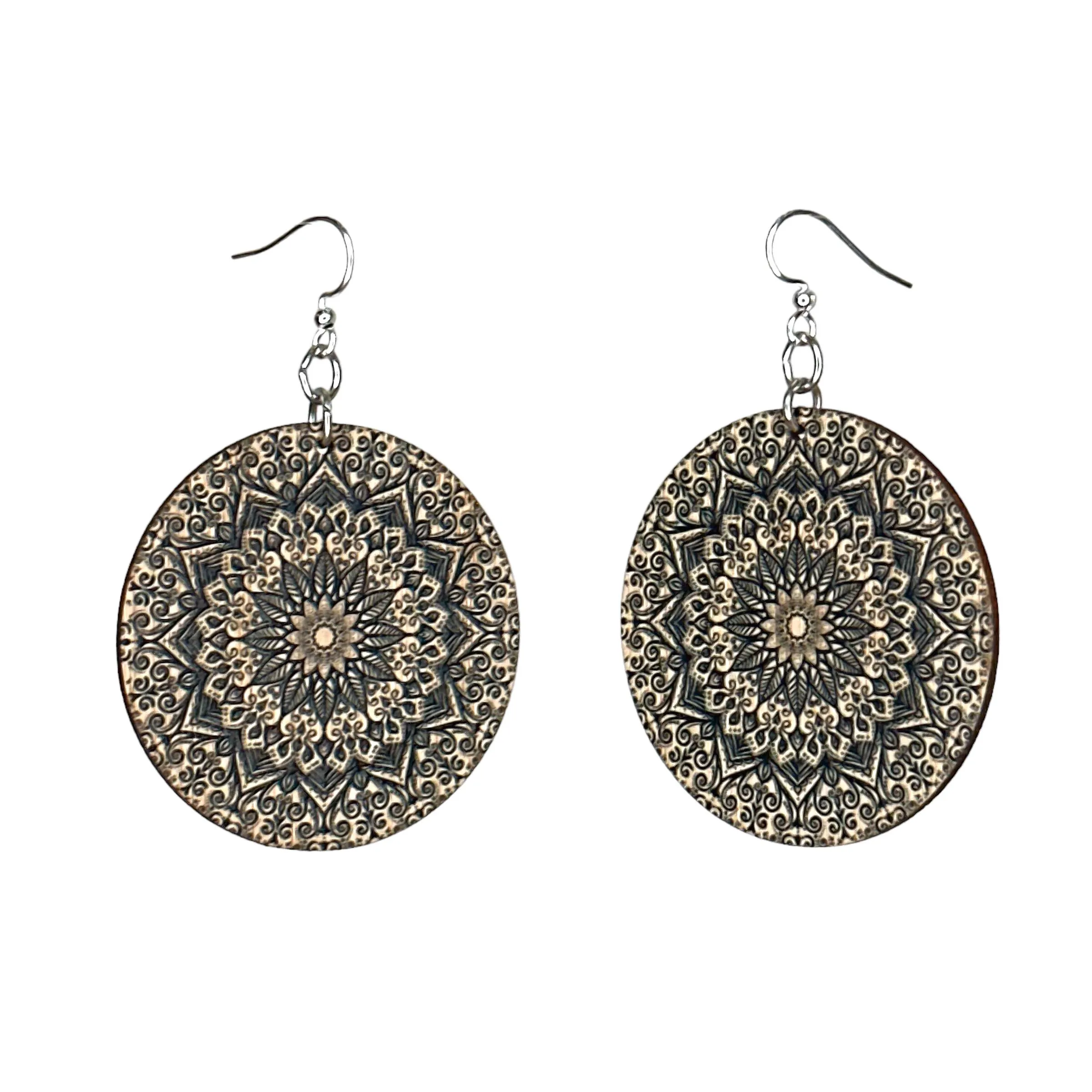 Mandala Bamboo Earrings