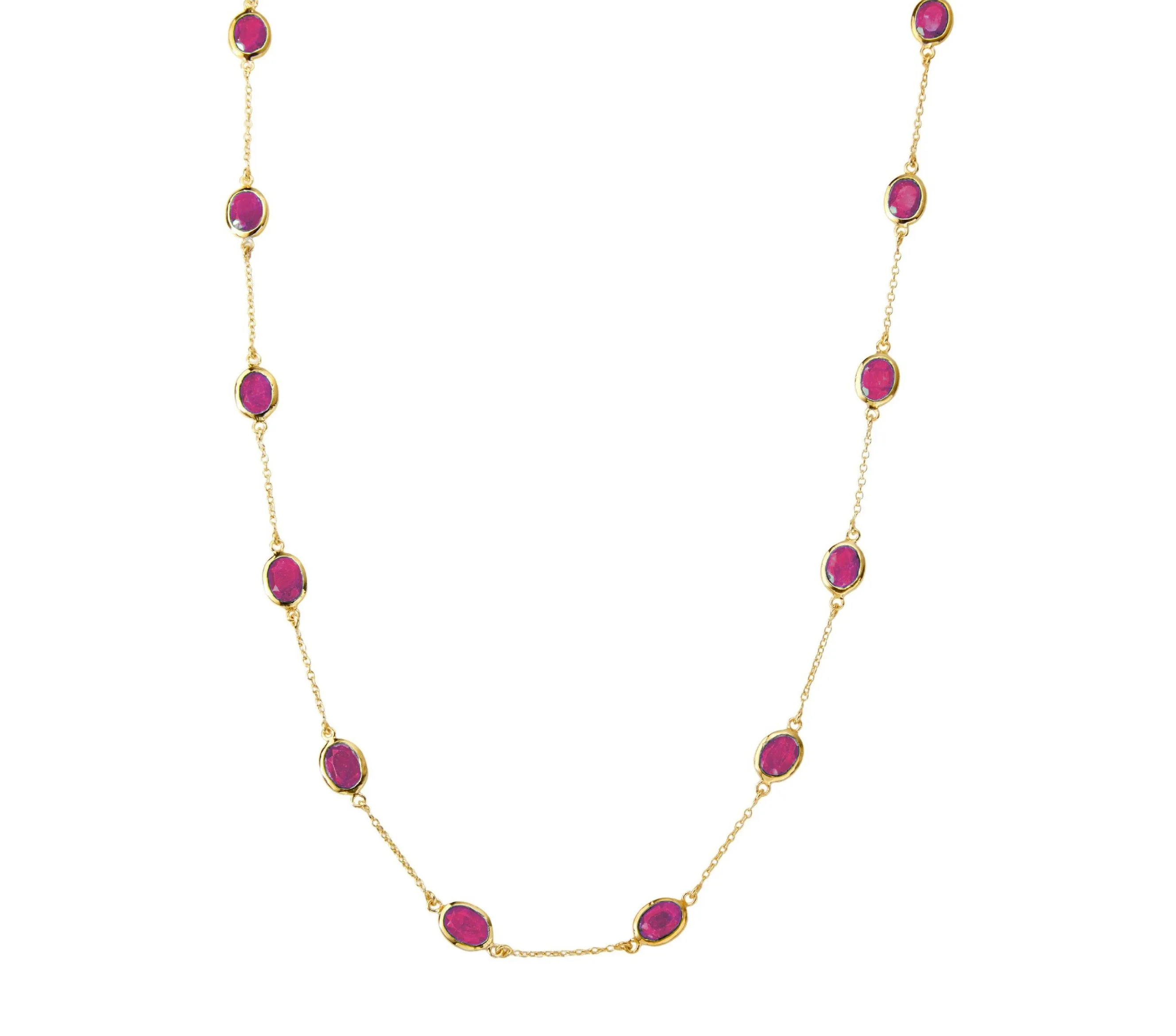 Marilyn Necklace in Gold with Ruby Quartz