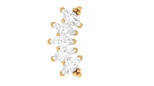 Marquise Moissanite Climber Earring for Cartilage Piercing