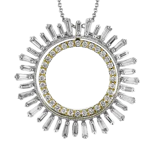 Medallion Pendant Necklace in 18k Gold with Diamonds LP4889 WHITE 18K X 2T