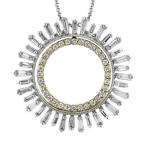 Medallion Pendant Necklace in 18k Gold with Diamonds LP4889 WHITE 18K X 2T