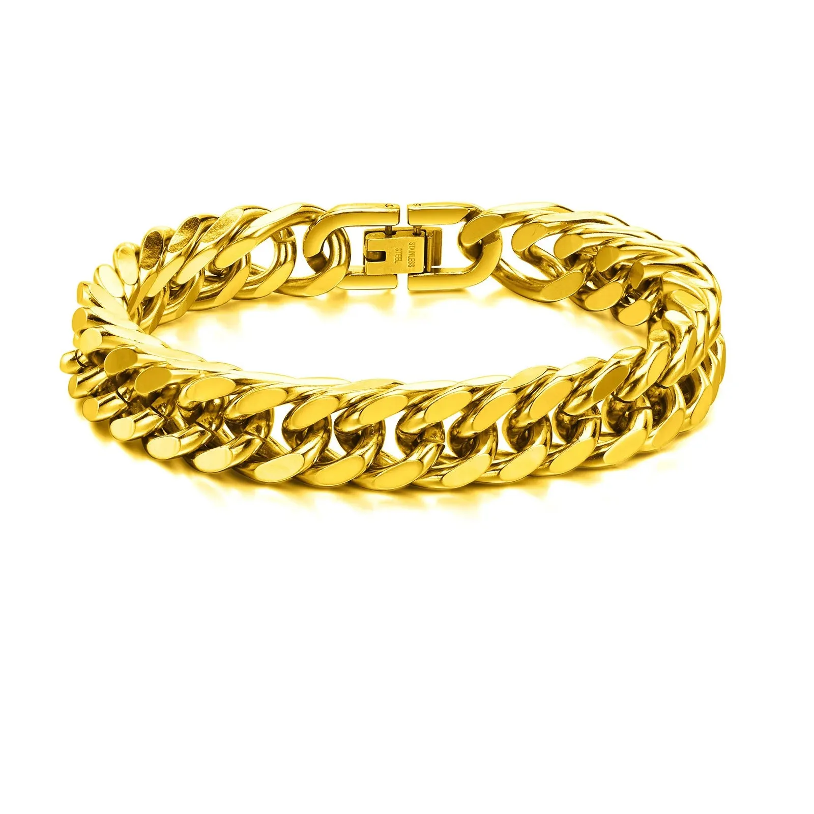Men's Chunky 8/10/12/15MM Stainless Steel Cuban Chain Bracelets
