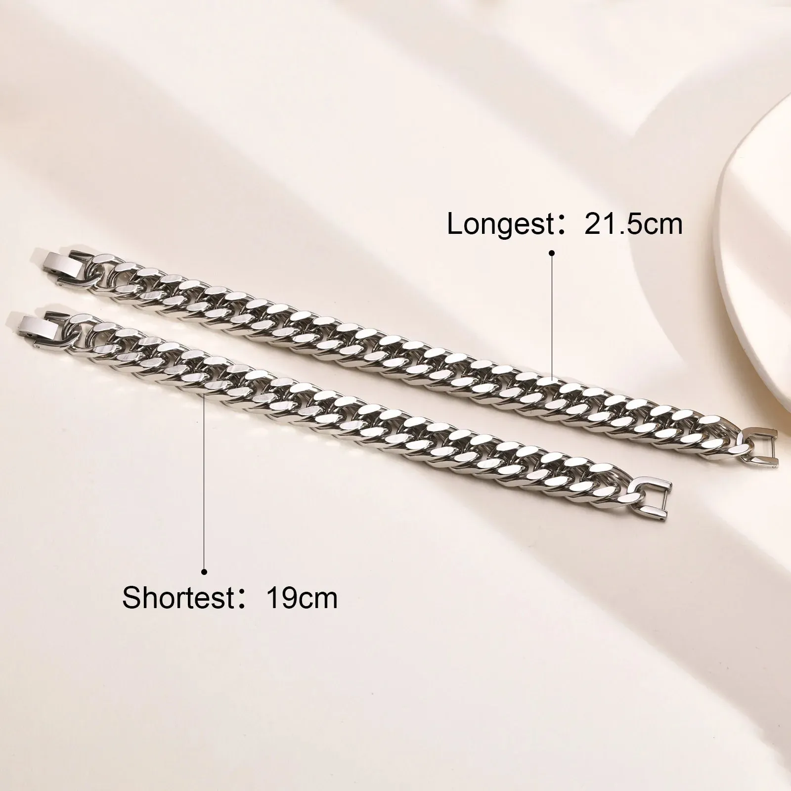 Men's Chunky 8/10/12/15MM Stainless Steel Cuban Chain Bracelets